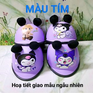 Mũ / Nón bảo hiểm trẻ em có tai cho bé 2 - 5 tuổi dưới 25kg hoạ tiết ngẫu nhiên (vòng đầu 35-47 cm)