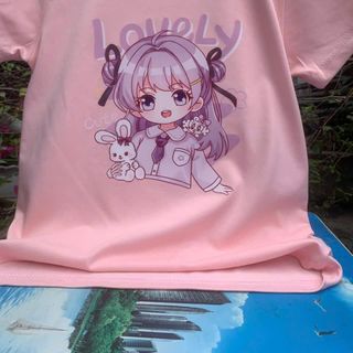 Áo Thun Bé Gái Trẻ Em Cotton Thoáng Mát In Hình Cô Gái Size 10-40kg