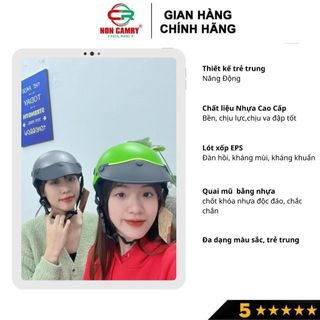 Mũ bảo hiểm 1/2 thời trang HELMETS, màu xám xi măng trẻ trung, có lỗ thông gió, freesize (55-58cm)