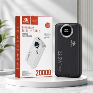 Pin Dự Phòng TAHADA T211 Dung Lượng 20000mAh Sạc Nhanh 22.5w Tích Hợp Dây Sạc Nhanh TC và Lining