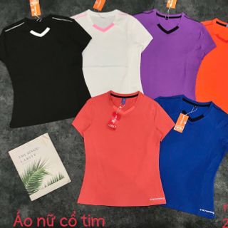 Áo nữ cổ tim viền xinh chất thun poly tuyển sỉ giá rẻ