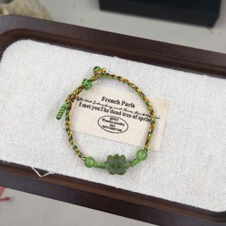 Vòng tay dây tết ngũ sắc mix Đồng Điếu, Charm Sen nhựa nhiều màu. Vòng tay Phong Thủy bán đủ size, đủ màu