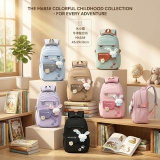 BALO THỜI TRANG A683 – DẤU CHÂN CÚN SIÊU CUTE KÈM MÓC KHÓA THỎ XINH