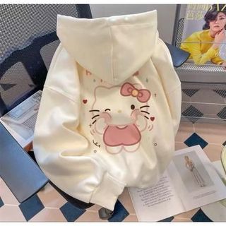 Áo Hoodie In Hình Mèo Dễ Thương Phong Cách Hàn Quốc Màu Hồng Thiết Kế Dễ Thương