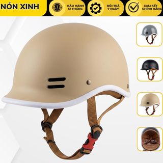Mũ Bảo Hiểm Nữa Đầu Kiểu Dáng Cá Heo PP FreeSize Cho Vòng Đầu 54 đến 59cm BKTEC Nón bảo hiểm cho nam và nữ