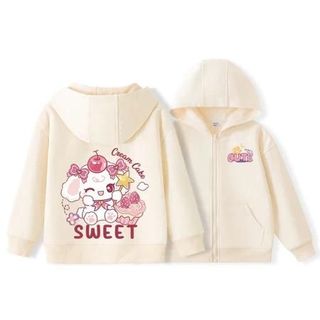 Áo Khoác Nỉ Hoodie Có Mũ Và Khoá Kéo Cho Bé Từ 10-60kg Hình HELLO KITTY Màu Hồng Dễ Thương Chất Liệu Nỉ Bông Mềm Mịn Giữ Ấm Cơ Thể Trong Thời Tiết Lạnh Phong Cách Trẻ Trung Năng Động