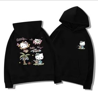Áo Khoác Hoodie Zip Chất Nỉ Form Rộng Thoải Mái In Mèo Tưới Cây phù hợp cho bé gái