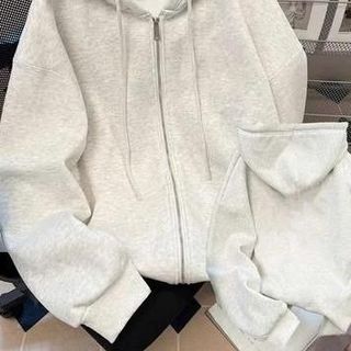 Hello Kitty Áo Khoác Nỉ Bé Gái Kéo Khóa Có Mũ Form Rộng Cá Tính Chất Liệu Mềm Mại Thoải Mái