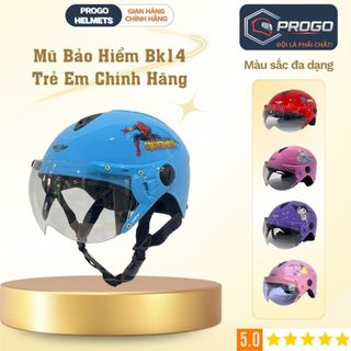 Mũ bảo hiểm trẻ em BKtec BK14 nửa đầu có kính cho bé 5–10 tuổi freesize 52–56cm