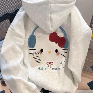 Áo hoodie nỉ bông form rộng nam nữ in Hello Music thiết kế độc đáo và phong cách