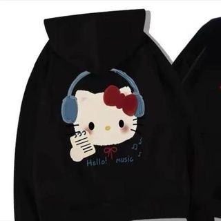 Áo hoodie nỉ bông form rộng nam nữ in Hello Music thiết kế độc đáo và phong cách