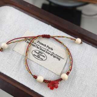 Vòng tay Ngũ sắc lồng đôi dây cotton mix Hoa Anh Đào đủ màu freesize. Vòng tay Phong Thủy bán đủ size đủ màu