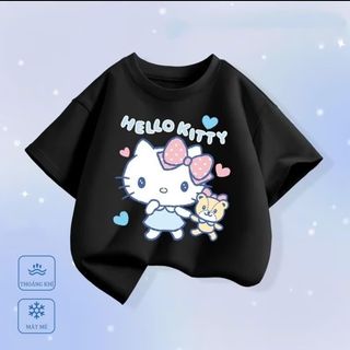Áo phông bé gái in hình helokitty chất liệu cotton thoáng mát