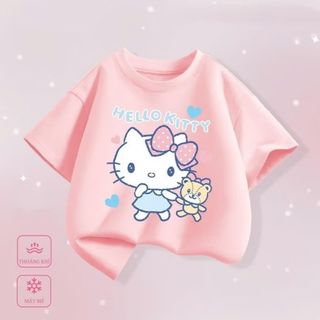Áo phông bé gái in hình helokitty chất liệu cotton thoáng mát