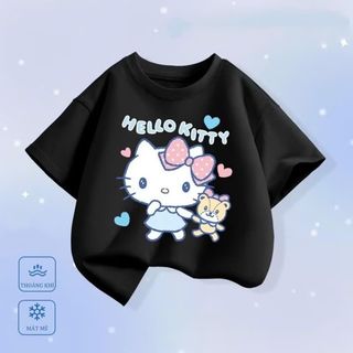 Áo phông bé gái in hình helokitty chất liệu cotton thoáng mát