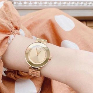 ĐỒNG HỒ NỮ CAO CẤP MOVODA BOLD DÂY THÉP MẶT TRƠN VIỀN THUỶ MINI