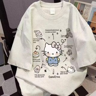 Áo Thun Form Rộng Dành cho Nam Nữ Cotton Thoáng Mát In Hình Mèo mùa hè nên có