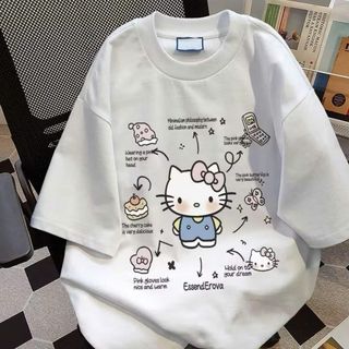 Áo Thun Form Rộng Dành cho Nam Nữ Cotton Thoáng Mát In Hình Mèo mùa hè nên có