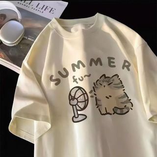 Áo thun nữ, áo phông nam nữ unisex tay ngắn mèo Summer in hình đủ size chất cotton mịn co giãn
