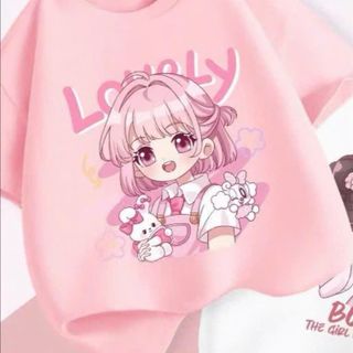 Áo thun ngắn tay cho bé gái Form vừa vặn chất liệu cotton Hình Bé Gái dễ thương phù hợp cho bé gái