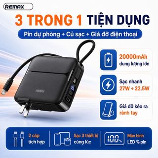 Pin Dự Phòng Remax RPP-553 < 4in1> Dung Lượng 20000mAh Sạc Nhanh 22.5w*20w PD Tích Hợp Chuôi Cắm Sạc và Dây Sạc