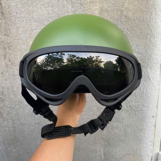 [Matt Green Color] Half-Head Helmet, 1/2 Head Helmet Smooth Pilot Goggles Cute