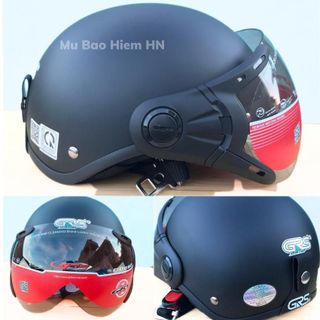 Half-Head Helmet with Glasses for Men and Women, Grs, Plain Color, Durable and Beautiful, Size 54cm -58Cm