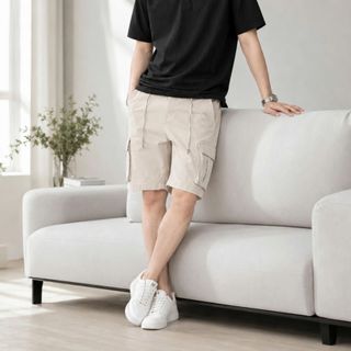 Quần short nam. Chất liệu kaki cotton cao cấp: Vải đứng form, dày vừa, mềm tay, thoáng mát .