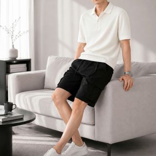 Quần short nam. Chất liệu kaki cotton cao cấp: Vải đứng form, dày vừa, mềm tay, thoáng mát .