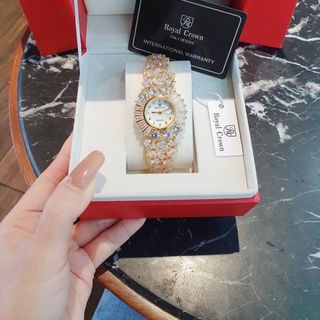 ĐỒNG HỒ NỮ CAO CẤP ROYAL DÂY THÉP GOLD ĐÍNH ĐÁ SWAROSKI