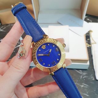 ĐỒNG HỒ NỮ CAO CẤP VERXACE MẶT TIA DÂY DA XANH VÀ ĐỎ