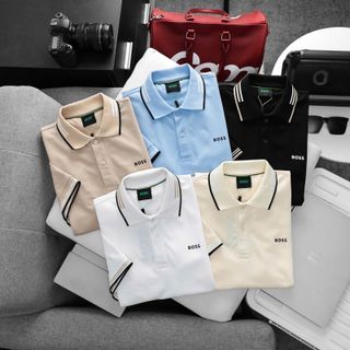 Bo.sss polo shirt nam.  Chất cá vải cá sấu 2c mềm mịn.