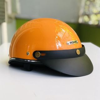 Rona Hali Motorcycle Helmet with Silver Trim and Black Visor, Half-Head Motorcycle Helmet for Men and Women, Free Size - Rona Helmet