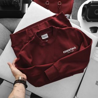 Dài tay Ess nam vải Cotton 100%.
