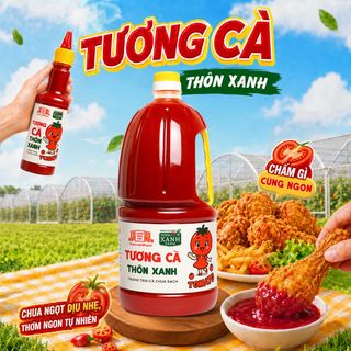 [Tặng Ớt rim và nước tương 525ml] Combo 2 Tương cà Làng Chài Xưa 2.2Kg - Trang trại cà chua sạch