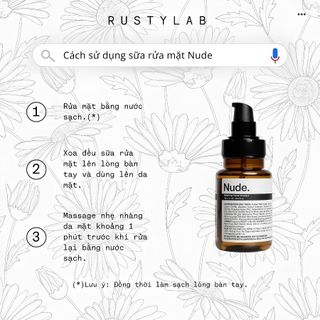 Sữa rửa mặt cho nam Nude Rusty Lab | Chiết xuất từ thiên nhiên, Làm sạch dưỡng ẩm da, Phù hợp cho mọi làn da