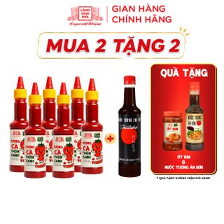 [Tặng ớt rim & tương ăn bún] Combo Nước tương 525ml và 6 Tương cà 270g Làng Chài Xưa