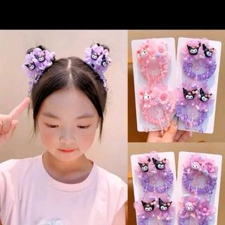 Sét cột tóc 2 dây tua rua cho bé gái
