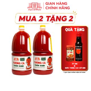 [Tặng Ớt rim và nước tương 525ml] Combo 2 Tương cà Làng Chài Xưa 2.2Kg - Trang trại cà chua sạch