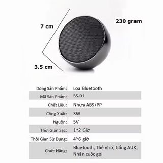 Loa bluetooth mini BS01 SP0000470 bọc thép cầm tay âm bass cực hay hỗ trợ thẻ nhớ cổng 3.5 có mic đàm thoại