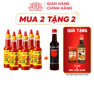 [Tặng ớt rim & tương ăn bún] Combo Nước tương 525ml và 6 Tương ớt 270g Làng Chài Xưa