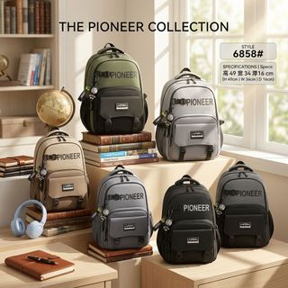 A6858 - BALO PIONEER FORM LỚN, ĐỰNG LAPTOP, SÁCH VỞ SIÊU TIỆN