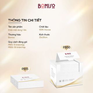 Khăn lau mặt dùng 1 lần hữu cơ size lớn 25x30cm, khăn mặt khô sợi tự nhiên siêu mềm mịn BOMISO PB15