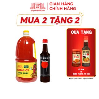 [Tặng Ớt Rim và Nước tương ăn bún] Combo Nước tương Shiitake 525ml và Tương ớt 2.2Kg Làng Chài Xưa