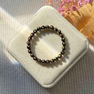 Vòng đá Mã Não Đen khắc chú Om Mani Padme Hum – Hợp mệnh Thủy & Mộc | Sỉ từ 5 cái