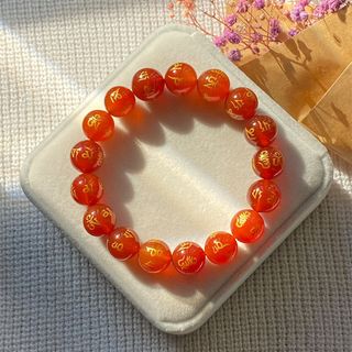 Vòng đá Mã Não Đỏ khắc chú Om Mani Padme Hum – Hợp mệnh Hỏa & Thổ | Sỉ từ 5 cái