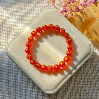 Vòng đá Mã Não Đỏ khắc chú Om Mani Padme Hum – Hợp mệnh Hỏa & Thổ | Sỉ từ 5 cái
