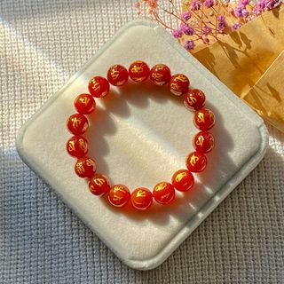 Vòng đá Mã Não Đỏ khắc chú Om Mani Padme Hum – Hợp mệnh Hỏa & Thổ | Sỉ từ 5 cái
