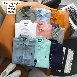 Sơ mi LINEN POLO nam. Chất cải linen mềm - tưng - ko pha.