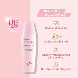 Kem Chống Nắng Sunplay Skin Aqua Nắp Hồng SUNPLAY Skin Aqua Silky White Gel SPF50+/PA+++ 30g
